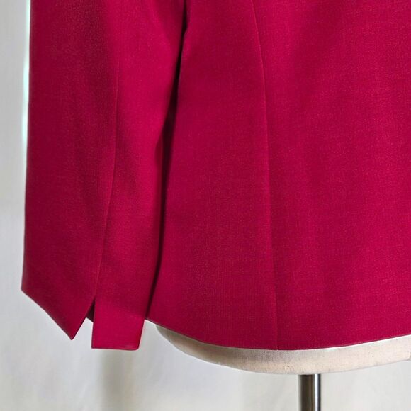 Black Label by Evan Picone Crimson Red Open Blazer Size 8 - Picture 7 of 13